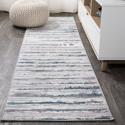 Batten Modern Stripe Gray/Turquoise Rug