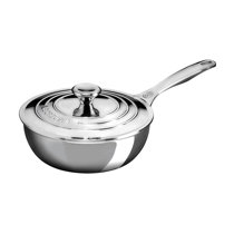 Breville Thermal Pro Hard Anodized Nonstick Sauce Pan/Saucepan/Saucier with  Lid and Helper Handle, 4 Quart, Gray