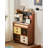 35.4-inch Solid Boxwood Mobile Pantry Cabinet