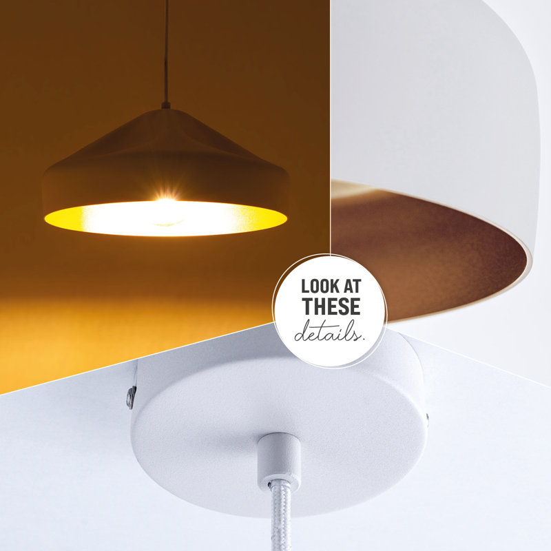 Ponce 1 - Light Single Pendant, White/Gold