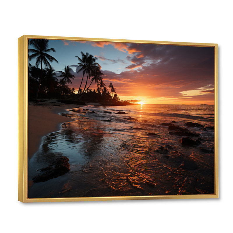 «Dominicain sunrise over the», reproduction d'art sur toile, H 16 po x l 32 po x P 1 po, Cadre flottant doré
