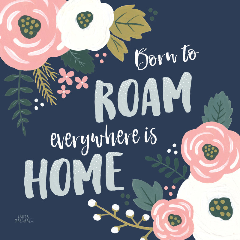 Wildflower Daydreams VII Navy by Laura Marshall - Wrapped Canvas Print, 76cm H x 76cm W x 3.8cm D