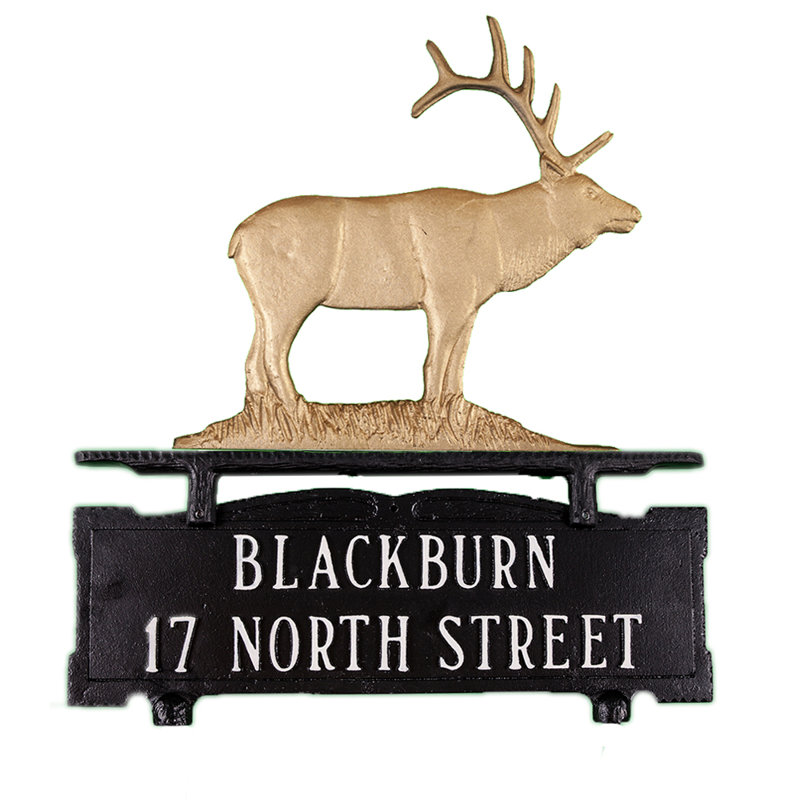 Enseigne de boîte aux lettres à 2 lignes, Oui, Bronze doré