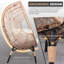 Chaise de patio en osier PE modèle 3 avec coussin en rotin de couleur naturelle beige et table d'appoint