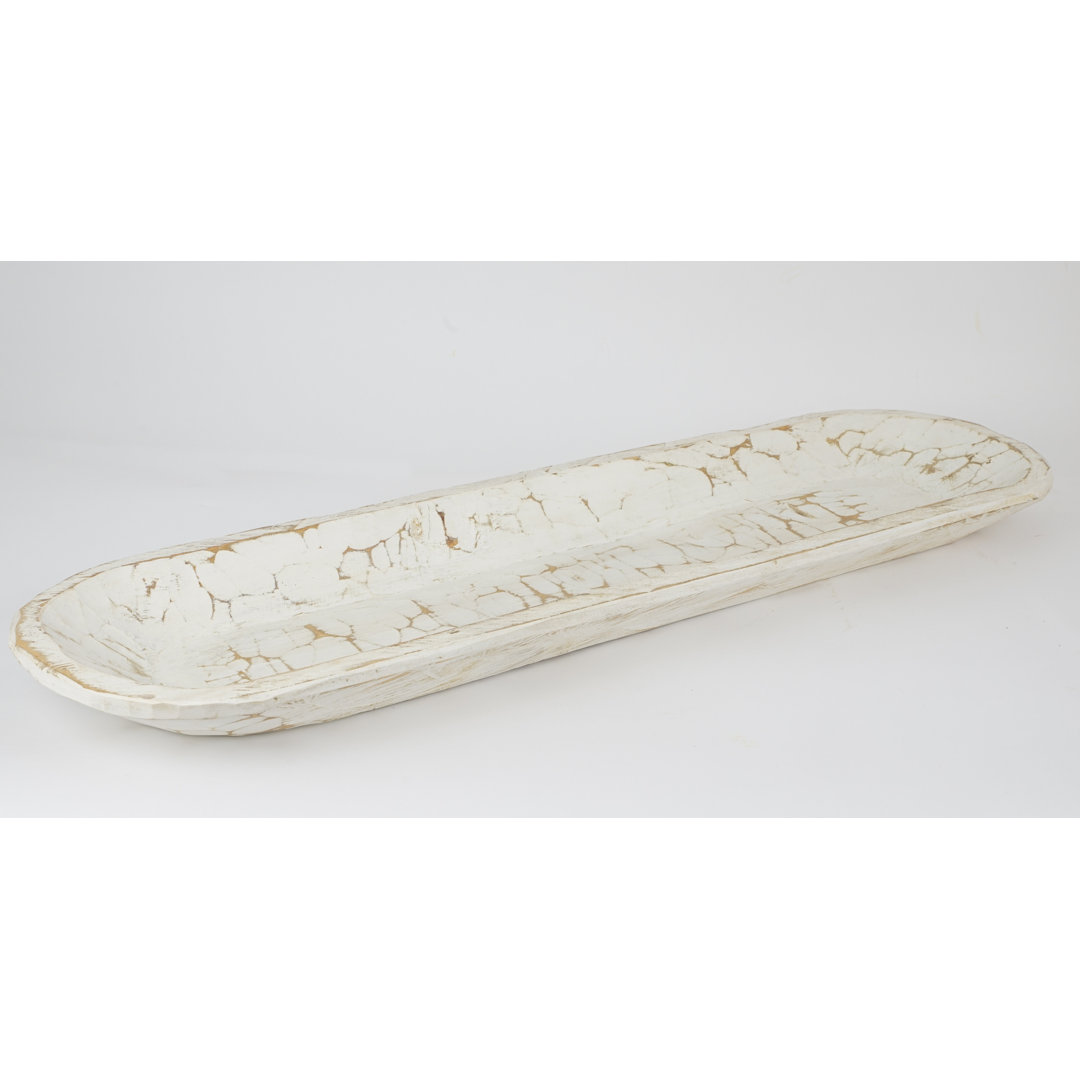 Ladue Handmade Wood Decorative Bowl 1 Bloomsbury Market Color: Pure White Size: 3" H x 40" W x 12" D