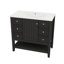 Ensemble de meuble-lavabo de salle de bain 36 po avec armoire et trois tiroirs-364586427