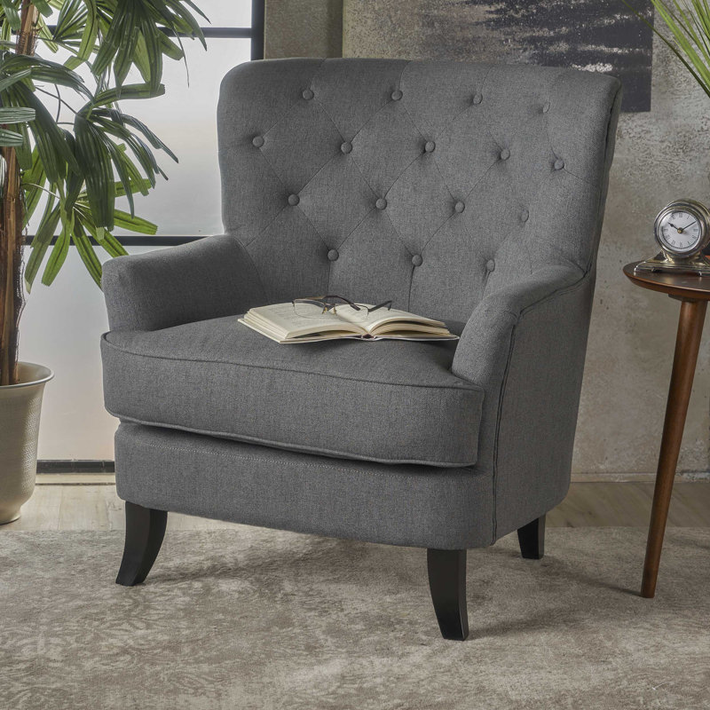 Lokendra Upholstered Armchair, Charcoal