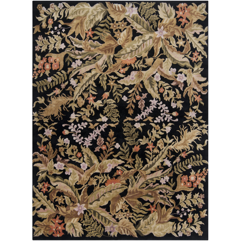 Wool Floral Indoor Rug, 8' x 11'