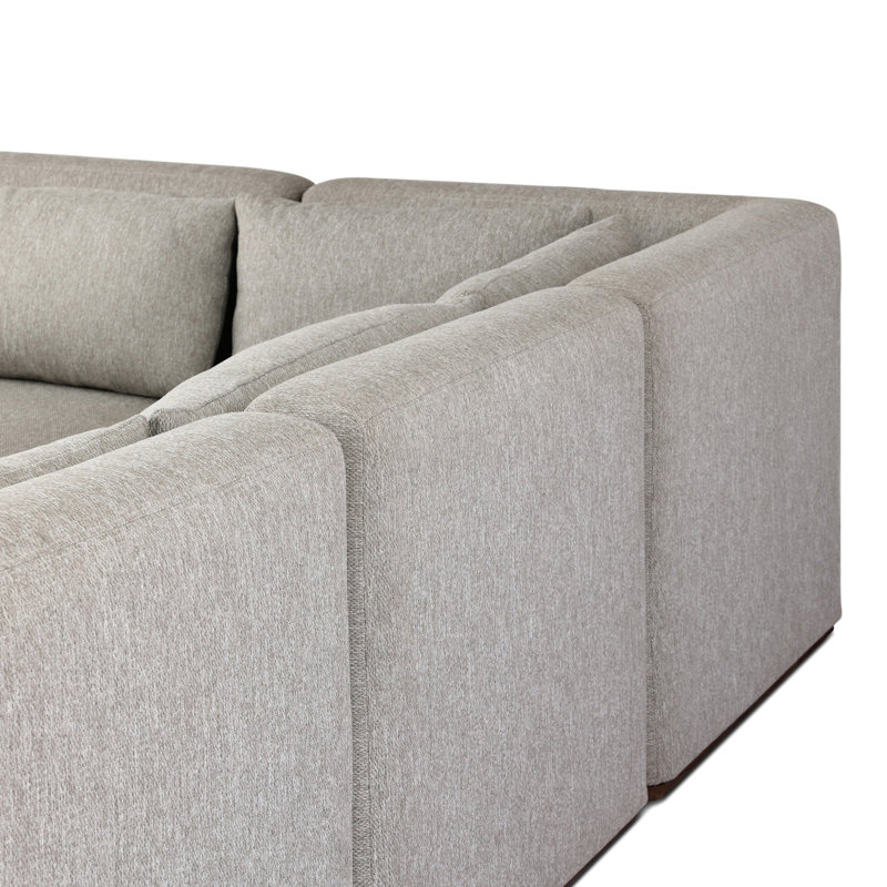 Adler Outdoor 5 - Seat Patio Sectional, Concha Fog, Left Hand Facing