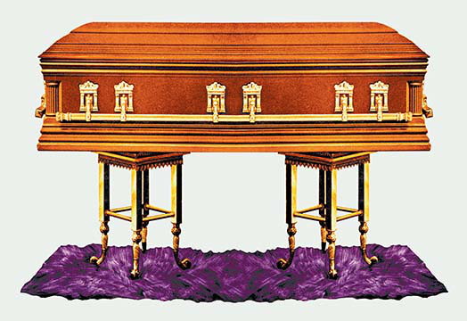 Casket bronze state, impression