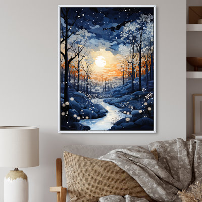 " Forest Winter Blue Monochrome "