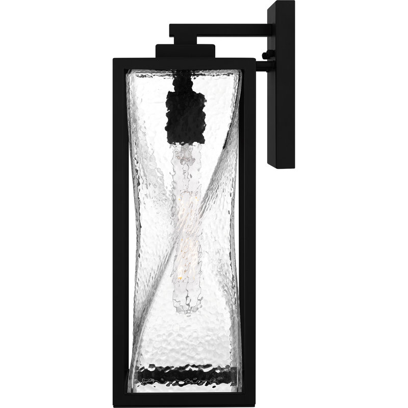 Dipeeka 1-Light Matte Black Outdoor Wall Lantern, 17.25" H x 6" W x 7.50" D
