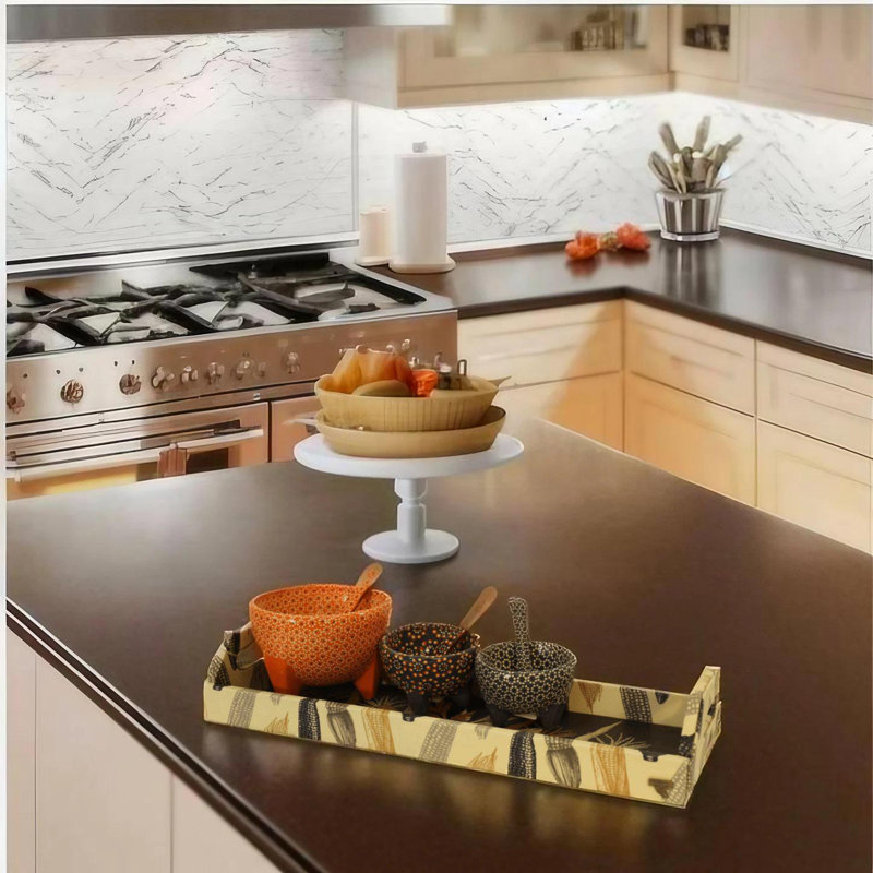 Beige Cornfield 20" Rectangular Serving Tray