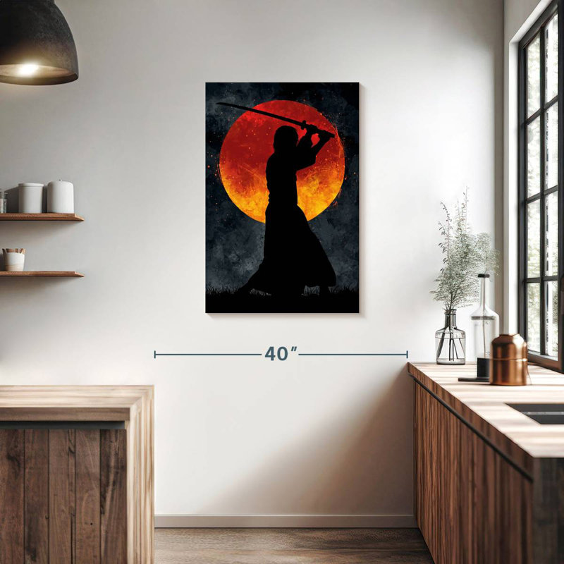 Leisha Samurai Moon Black, 36" H x 24" W