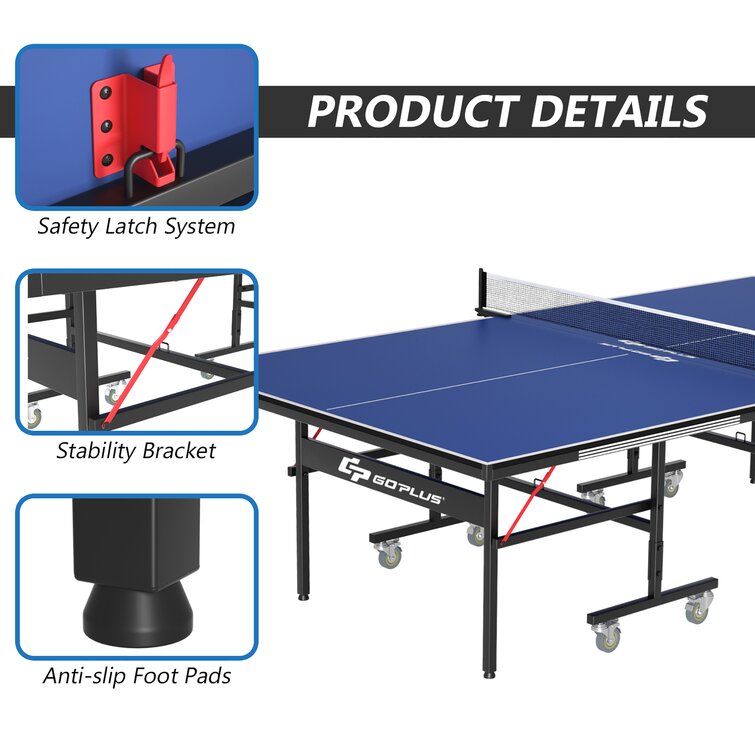 Table pliante de tennis de table portative 60 po de Costway avec  accessoires et jeu intérieur