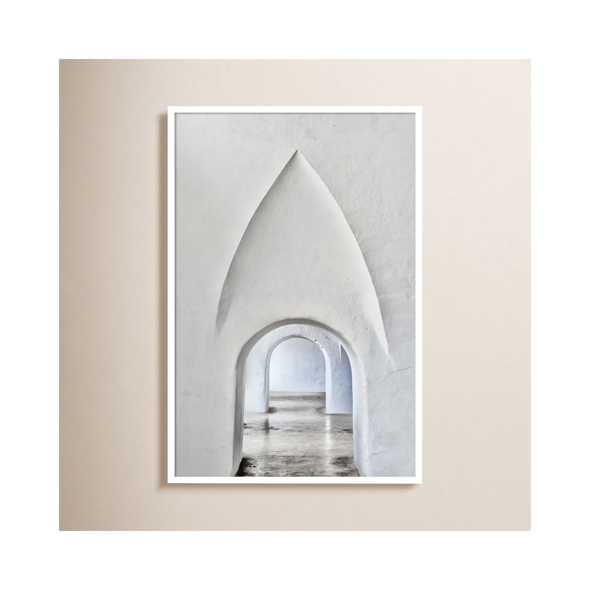 Through Old San Juan by Golie, 41" H x 28" W, White Framed