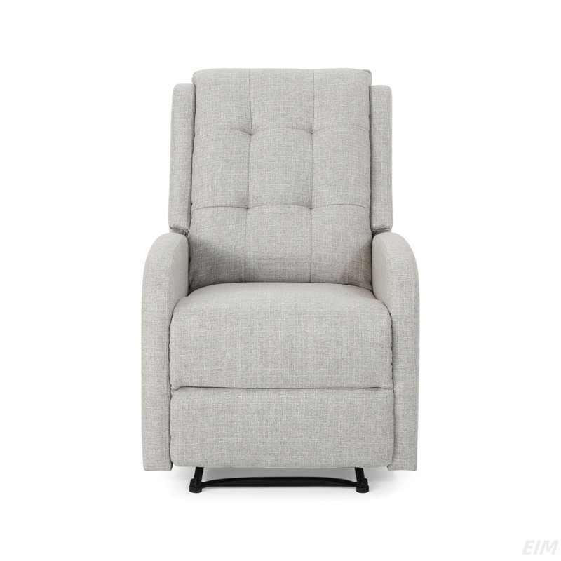 Sydenham Tufted Manual and Handle Recliner, Beige Fabric