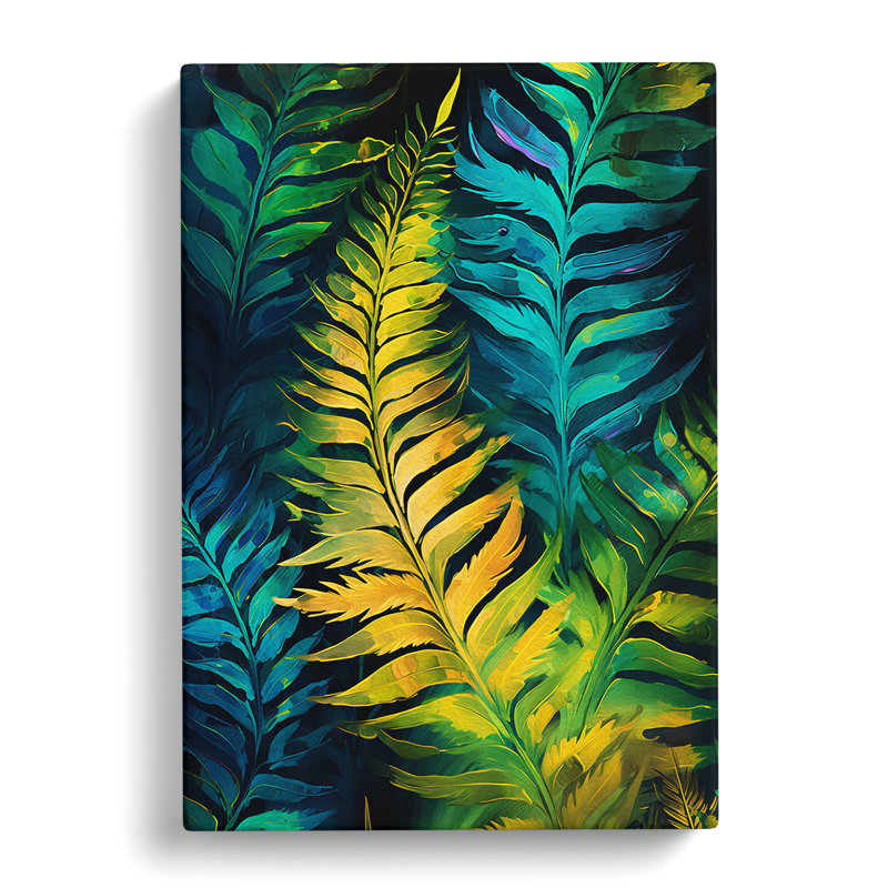 Fern Leaf Abstract - Wrapped Canvas Print, 76cm H x 50cm W x 3cm D