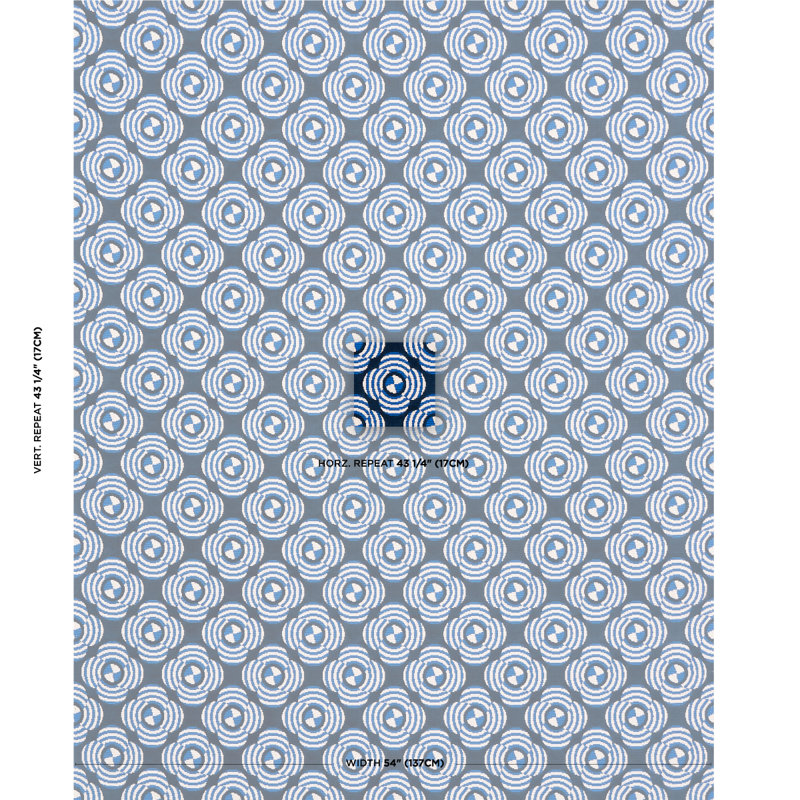 Schumacher x Johnson Hartig Le Moderne Cut Velvet Fabric, Cobalt