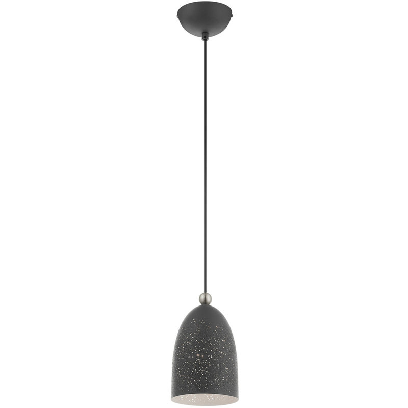 Scandinavian Gray Mini Pendant Light with Brushed Nickel Accents