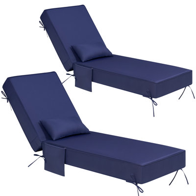 Coussin de chaise longue d'extérieur avec coussin et pochette L 80 po x l 26,5 po x P 6 po