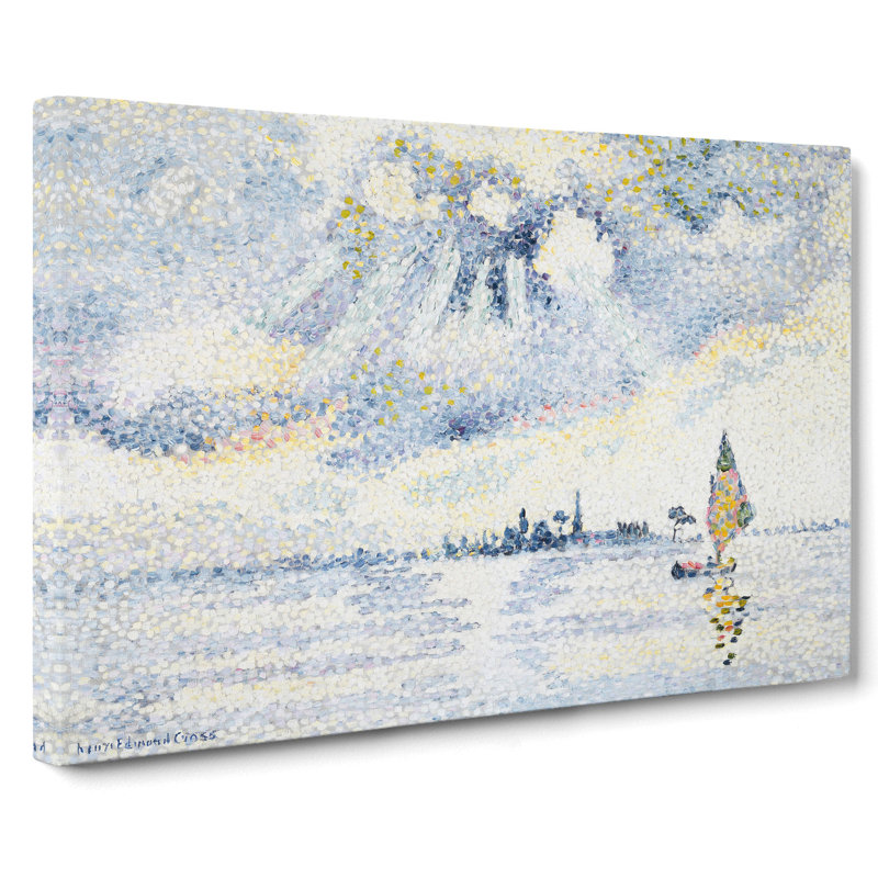 Sunset On The Lagoon by Henri-Edmond Cross - Wrapped Canvas Painting, 35cm H x 76cm W x 3cm D