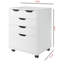 Armoire de rangement mobile à 5 tiroirs Peres au fini blanc, H 26 po x l 18,93 po x P 15,75 po-1296499409