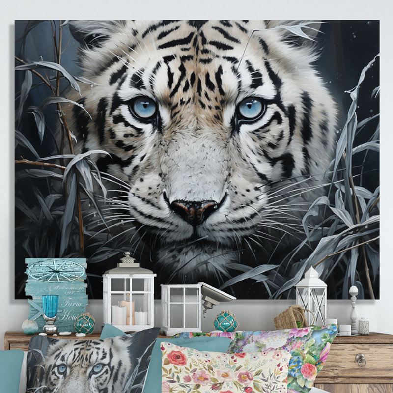 «Tiger Mysterious Watcher II» - Impression, H 24 po x l 32 po x P 1 po, Toile tendue