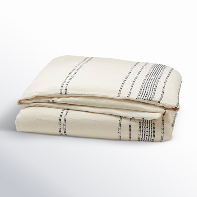 Rippled Stripe Organic Cotton Duvet Cover Set