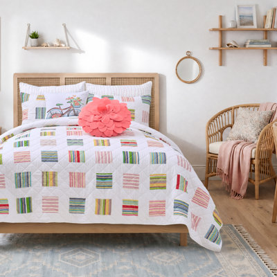 Ensemble de courtepointe 2 pièces blanc marin Greenland Home Fashions – Twin/XL