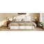 Lit plateforme rembourré Queen Size, beige
