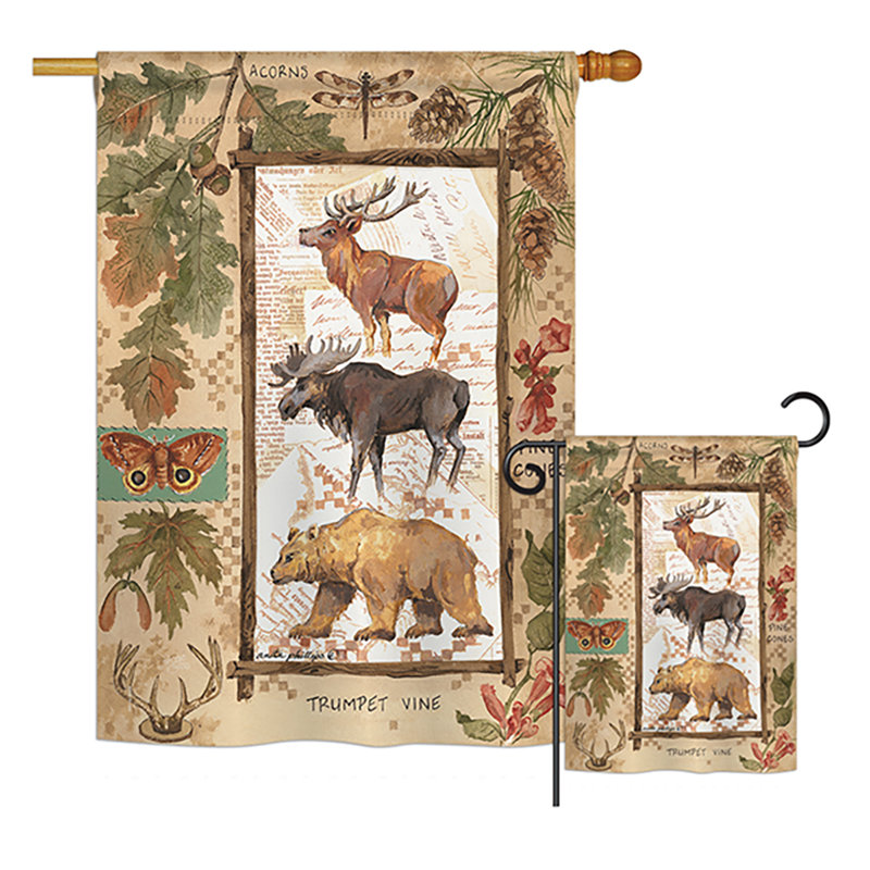 Bois de polyester 40 x 28 po. sauvage à l’aventures ensemble de drapeau