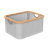 Bamboo Frame Fabric Laundry Storage Bins, 2-Pack