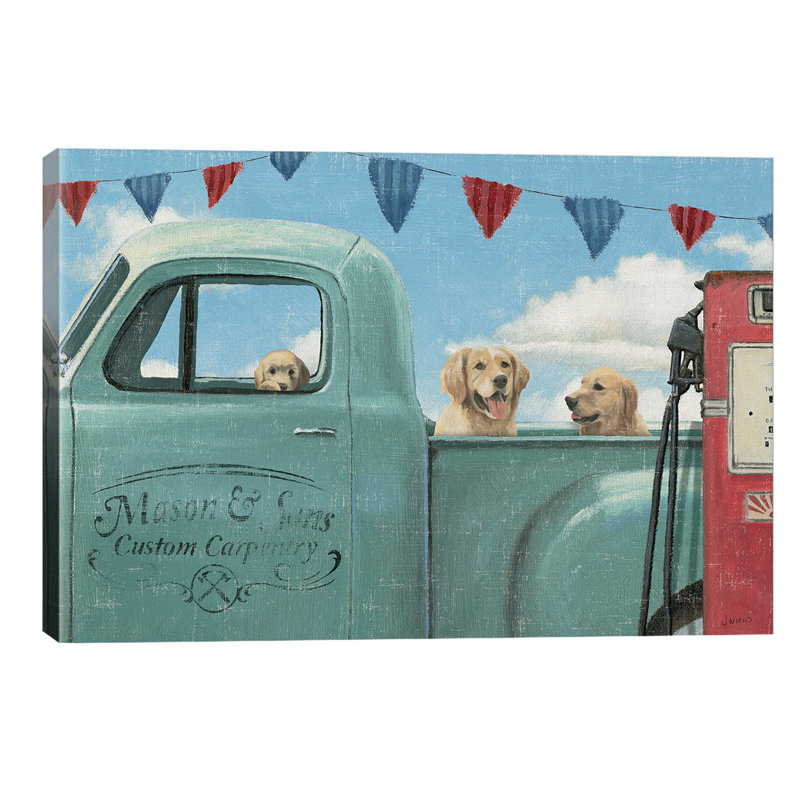 Let's Go For A Ride Ii by James Wiens - Print on Canvas, 66.04 cm H x 45.72 cm W, White Floater Framed