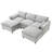86.5'' Chenille Modular Sectional Sofa With Storage Pockets-1187910607