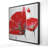 Contemporary Floral Framed Canvas - Three Red Flowers Decor