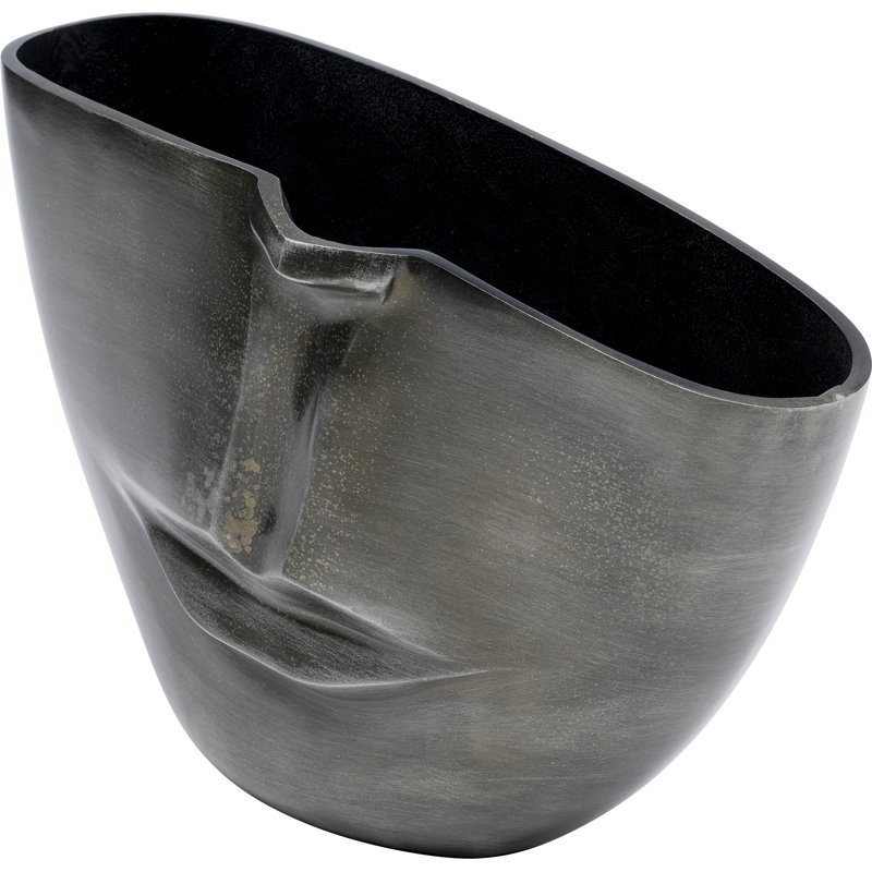 Handmade Aluminum Jar, Anthracite, 31cm H x 22cm W x 11cm D