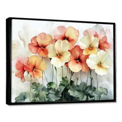 Vibrant Garden Of Geraniums Flowers - Geraniums Canvas Print