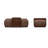 Jarmo Full-Grain Genuine Italian Leather Ottoman With Walnut Table-126057876