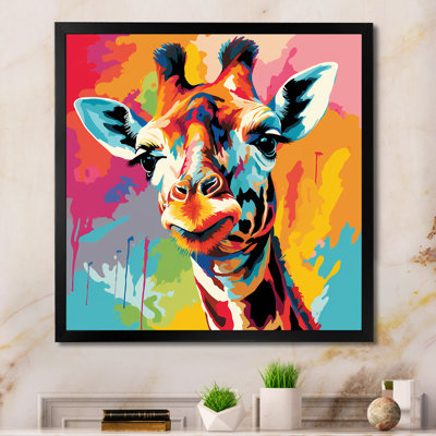 Portrait de girafe coloré Pop Art II - girafe