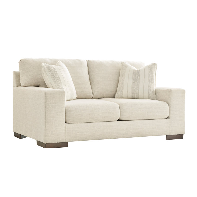 Causeuse à accoudoirs carrés de 70 po avec coussins réversibles Calloway