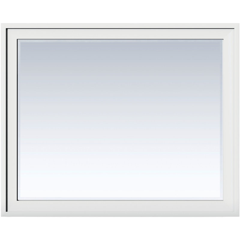 Addison Rectangle Wall Mirror, 39" x 48", Glossy White