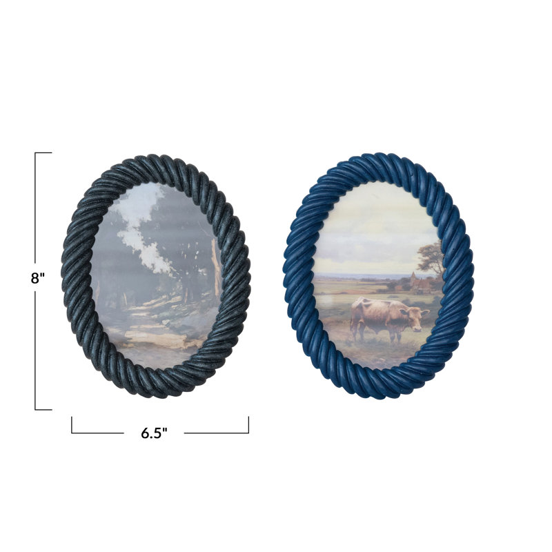 Oval Resin Twisted Photo Frame Set