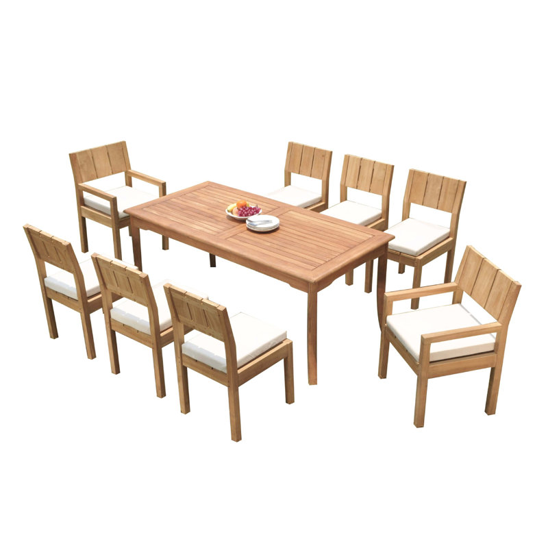 Ensemble repas 9 pièces teck Gillette