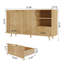 Buffet Mid-Century géométrique en bois avec rangement polyvalent