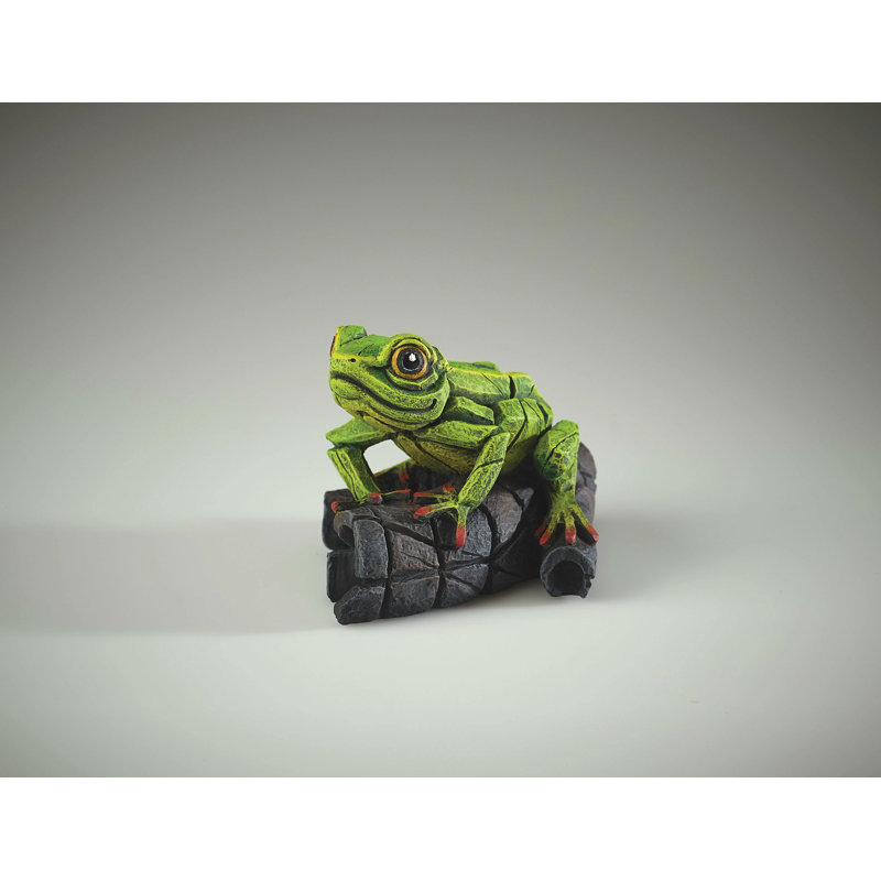 Hand-Painted Green Resin Tree Frog Figurine