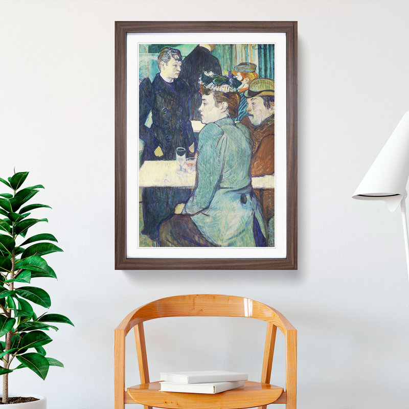 Moulin De La Galette Vol.2 by Henri de Toulouse-Lautrec - Framed Print, Walnut Framed, 48cm H x 36cm W x 2cm D