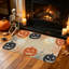 Tapis de cuisine d'Halloween, citrouille Jack-O'-Lantern et toile d'araignée, ensemble de 2 tapis d'intérieur en faux lin avec motifs (lot de 2)