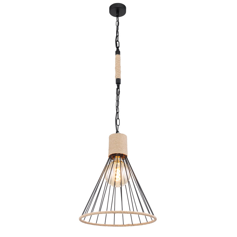Alethea 1 - Light Black Cone Pendant, 140cm H x 9cm W x 9cm D
