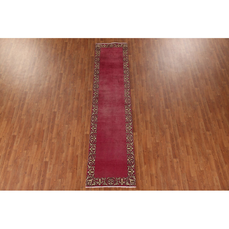 Bordered Traditional Runner Rug 3x10